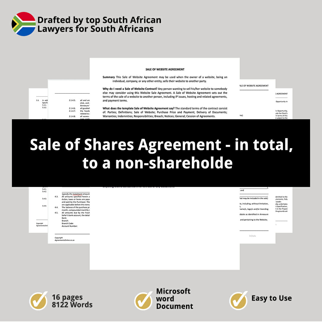 Sale of Shares Agreement in total to a non shareholde 1