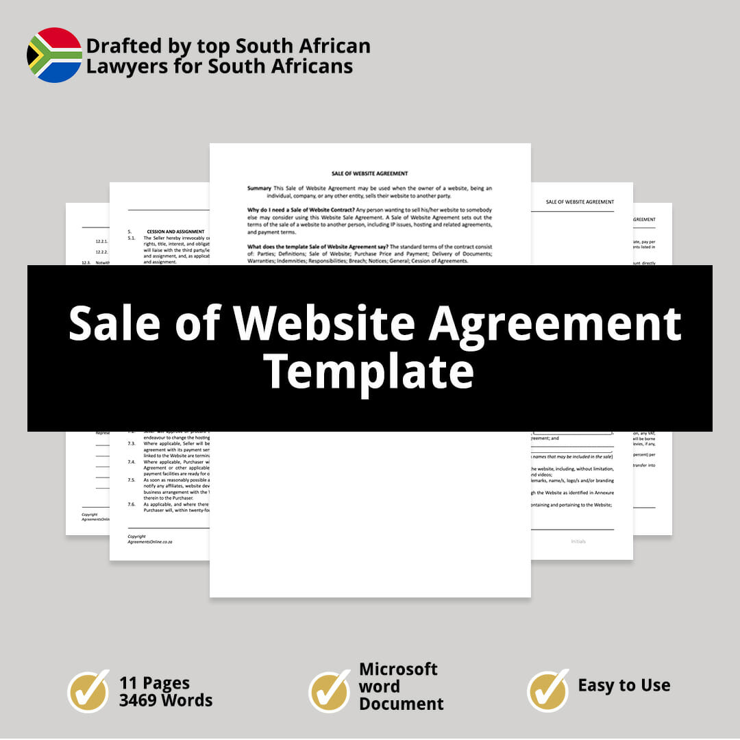 Sale of Website Agreement Template 1