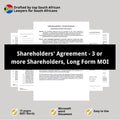 Shareholders Agreement Contract Template - 3 or more Shareholders, Long Standard Form MOI Form - South Africa