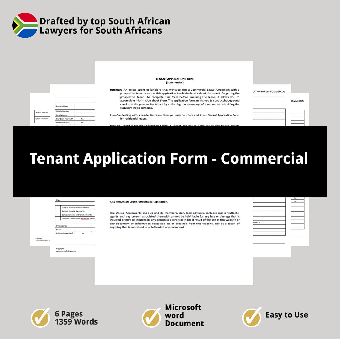 Tenant Application Form Commercial 1