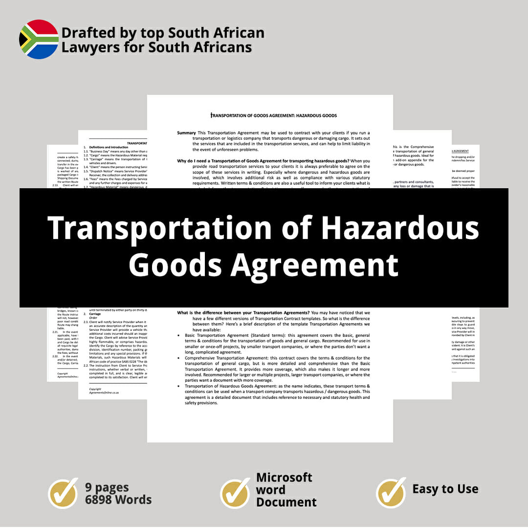 Transportation of Hazardous Goods Agreement 1