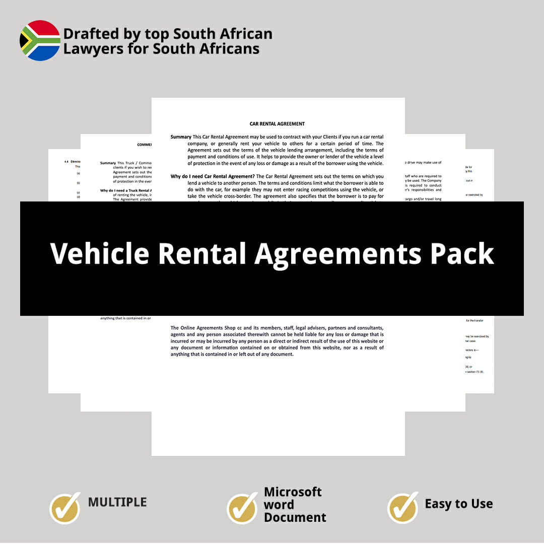 Vehicle Rental Agreements Pack