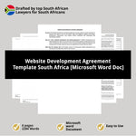 Website Development Agreement Template South Africa Microsoft Word Doc