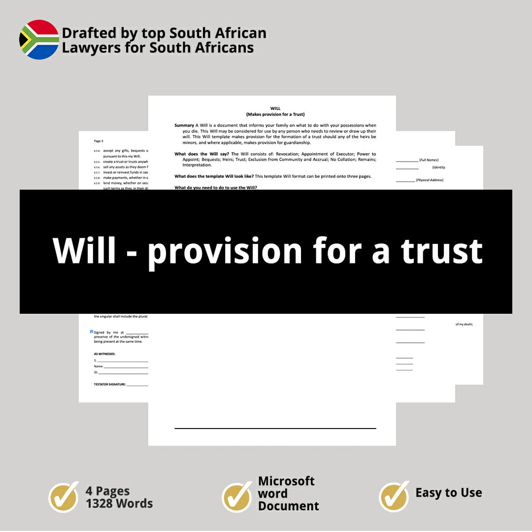Will provision for a trust 1
