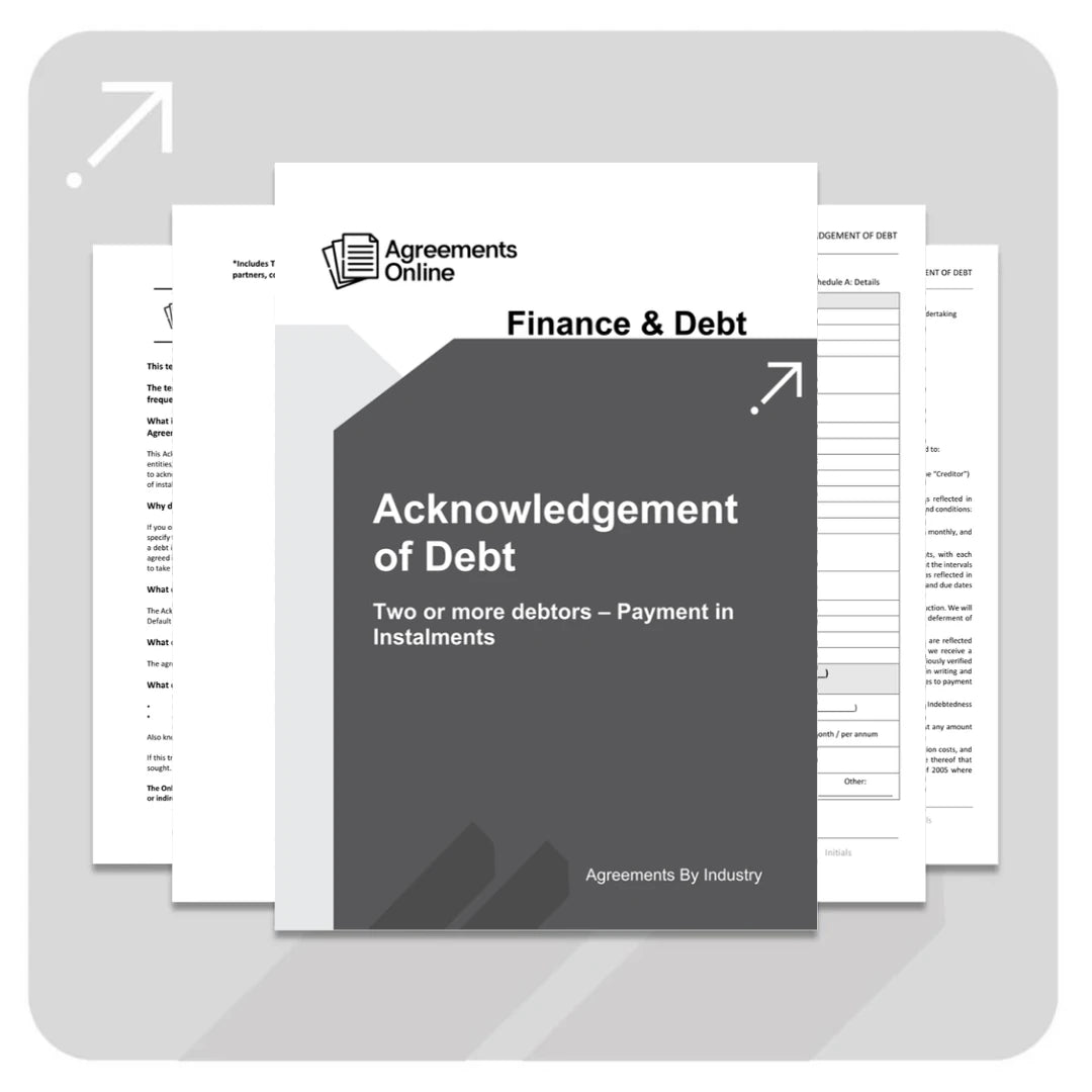Acknowledgement of Debt Template - Two or more debtors, payment in installments - South Africa