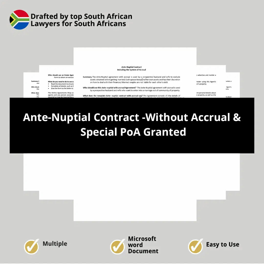ante nuptial contract without accrual special poa granted