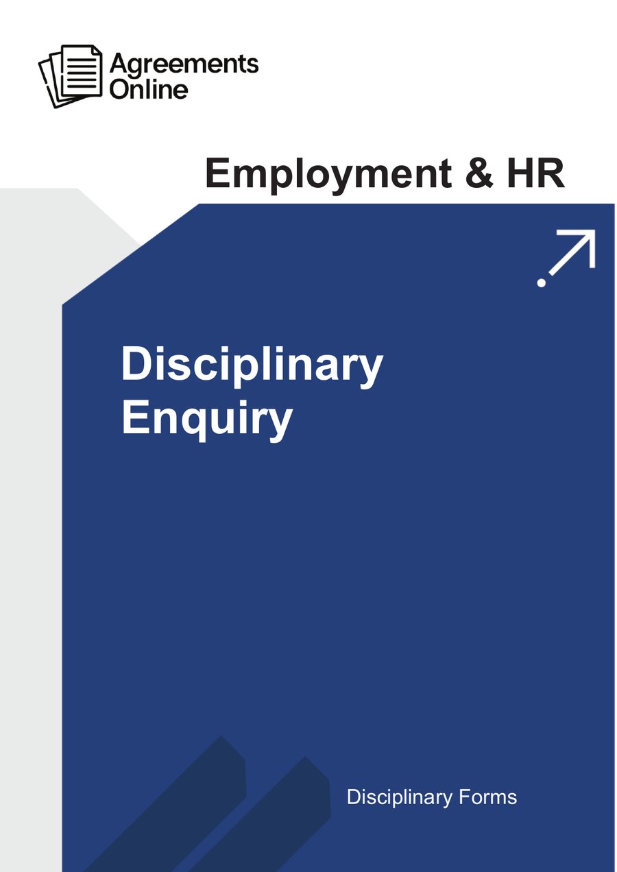 Disciplinary Enquiry template cover