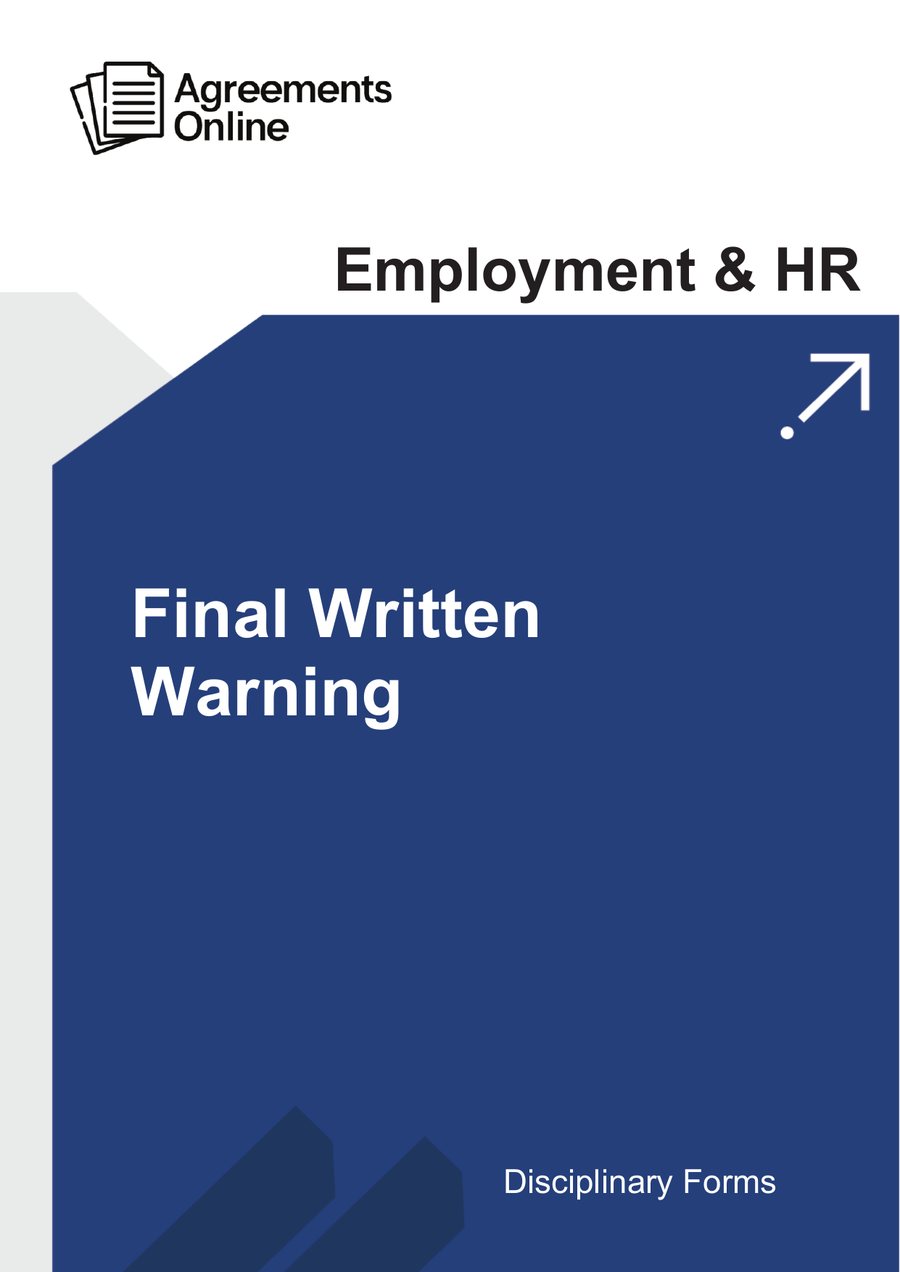 Final Written Warning template cover