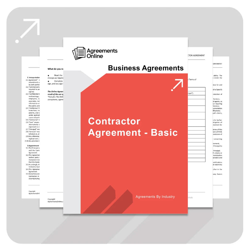 Contractor Agreement Template – Basic Contract & Agreement - South Africa