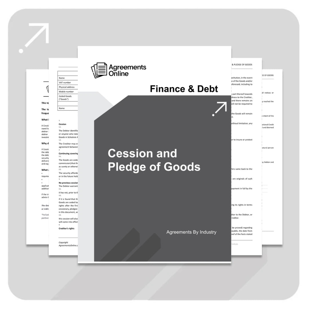 Cession and Pledge of Goods Template - South Africa