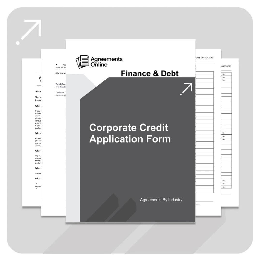 Credit Application Form Template - Corporate Customers - South Africa