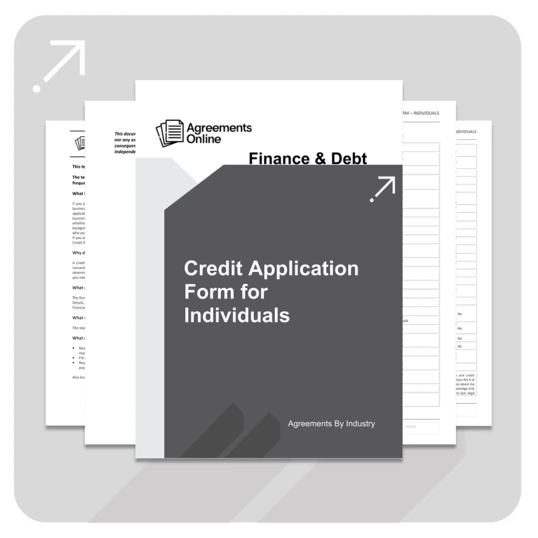 Credit Application Form Template - Individuals - South Africa