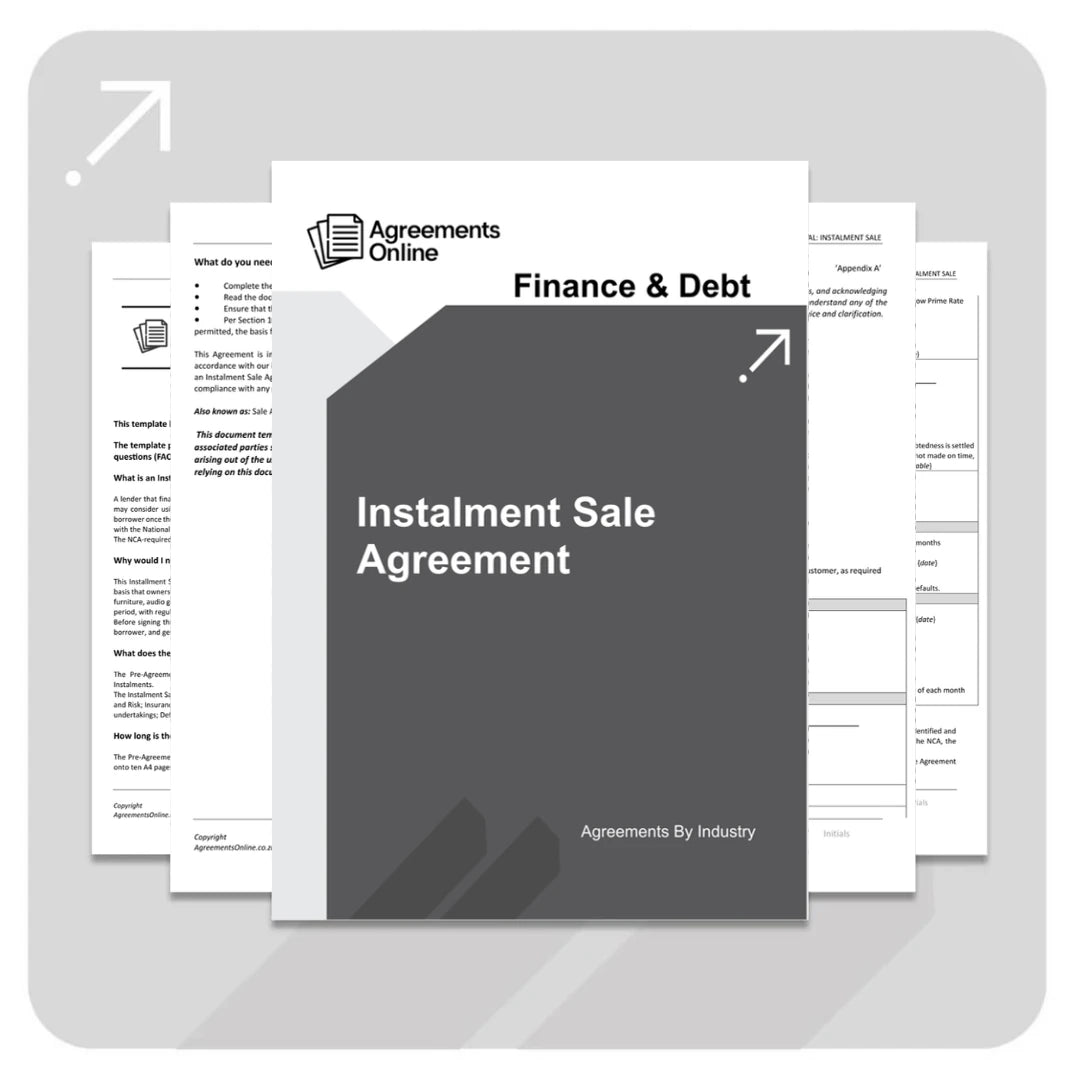 Finance Agreement Template -  Installment Sale - South Africa