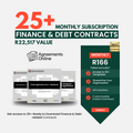 1 Year Subscription: Get Full Access to 25+ Finance & Debt Contract Templates @ R166pm - Valued at R22,517