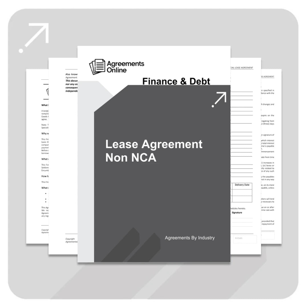 Financial Lease Agreement Template - South Africa