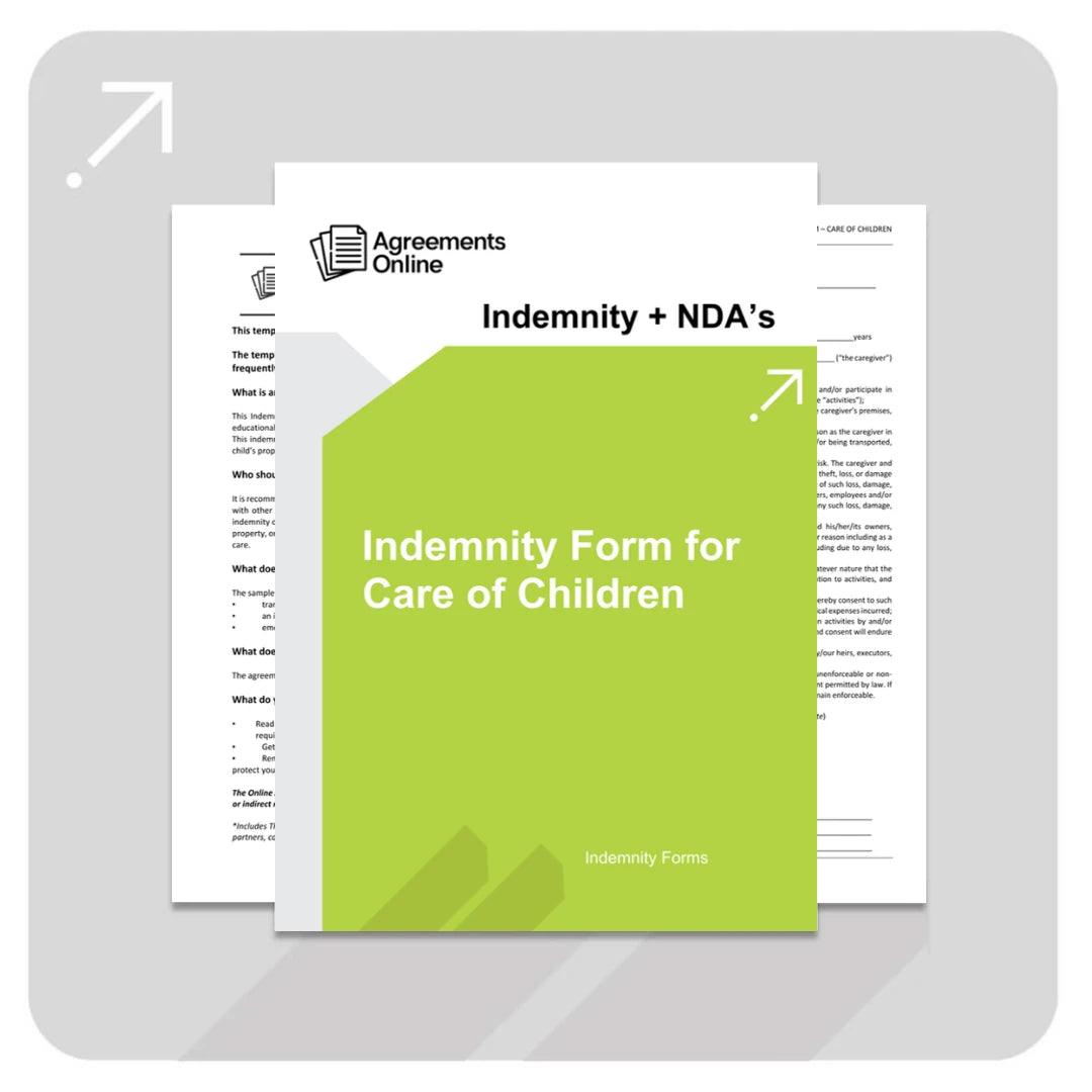Indemnity Form Template - Care of Children - South Africa