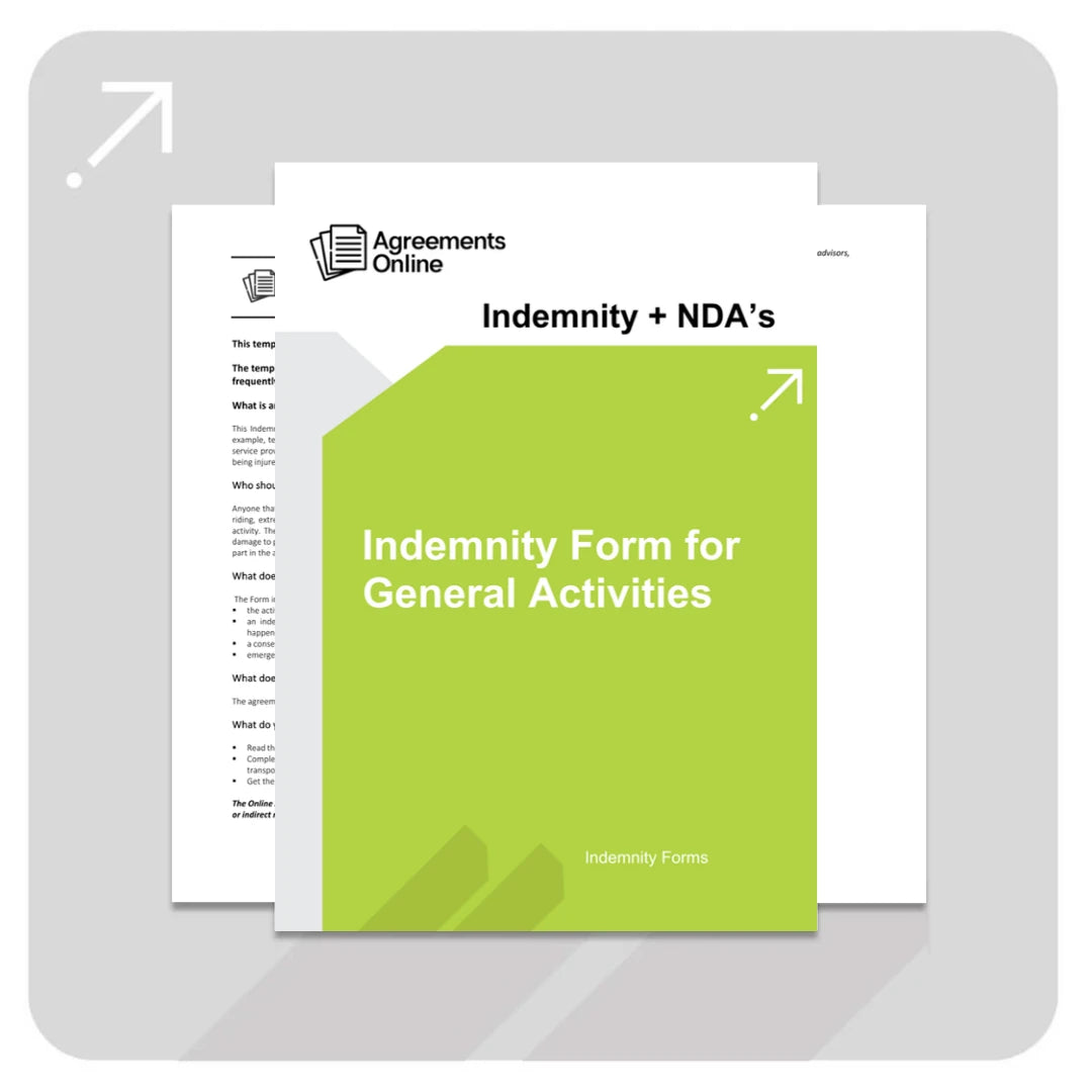 Indemnity Form Template - General Activities - South Africa