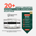 1 Year Subscription: Get Full Access to 20+ Indemnity & NDA Agreements @ R104pm - Valued at R13,674