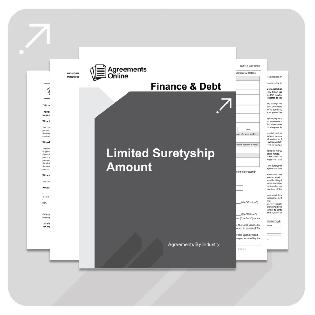 Limited Surety Amount Template - South Africa