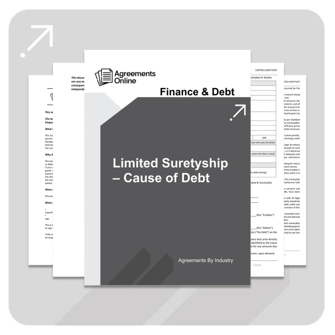 Unlimited Suretyship Template - By Cause of Debt - South Africa