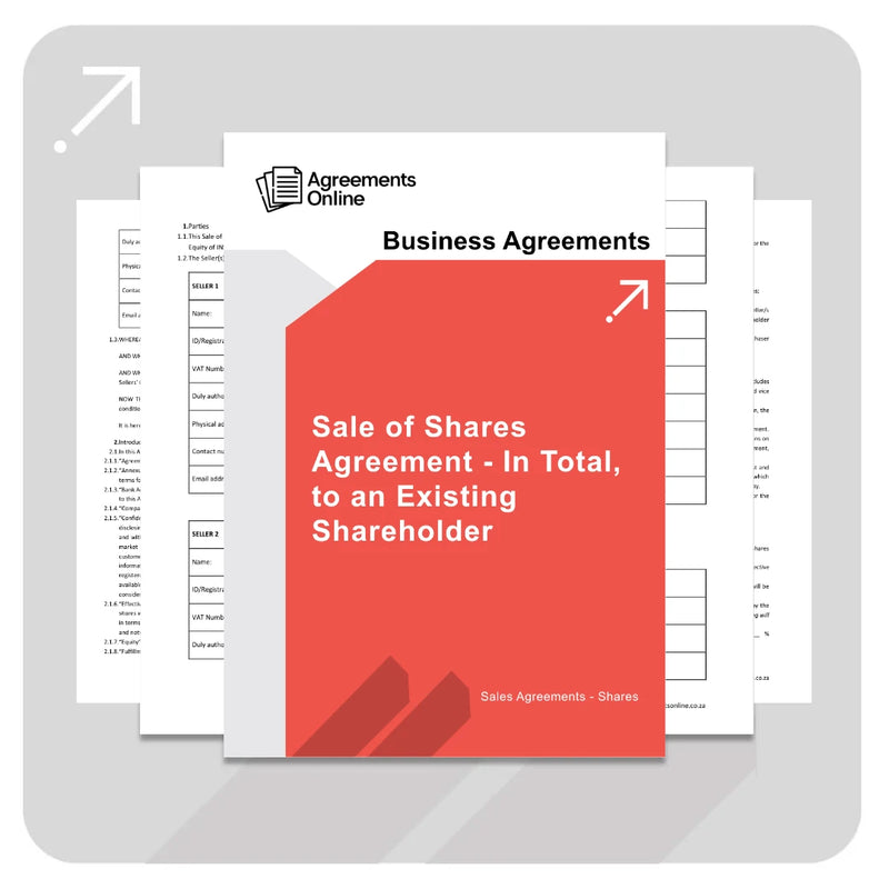 Sale of Shares Agreement Template - in total, to an Existing Shareholder - South Africa