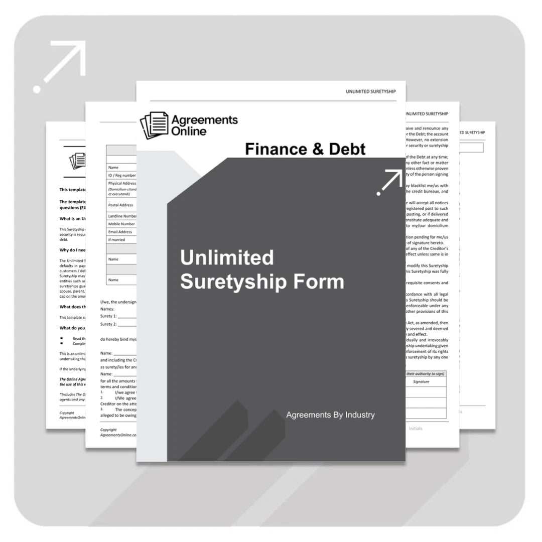 Unlimited Suretyship Template - South Africa